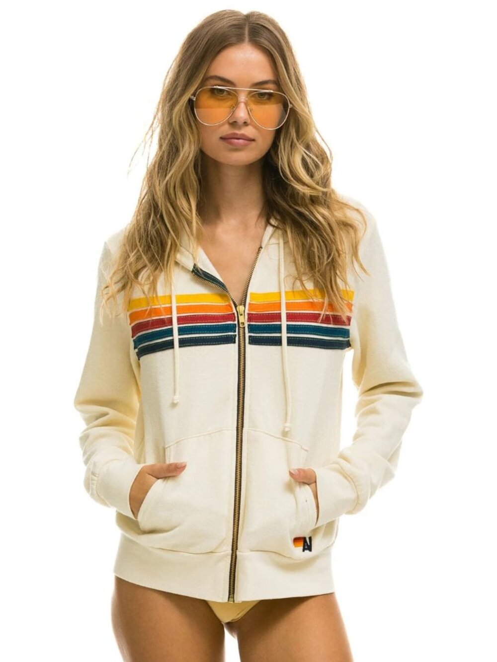 USED Aviator Nation 5 Stripe Hoodie Sz XS